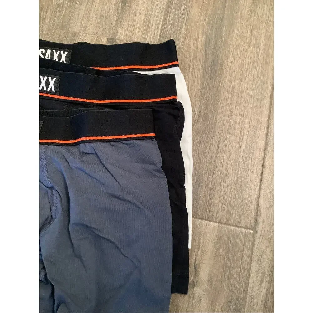 Saxx Men's Small 3 Pack Assorted Non-Stop Stretch Cotton Boxer Briefs C7-10